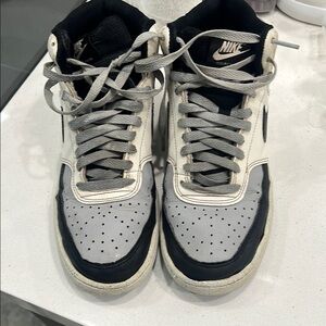 Nike Black and Gray High-Top Athletic Shoes with Padded Collar